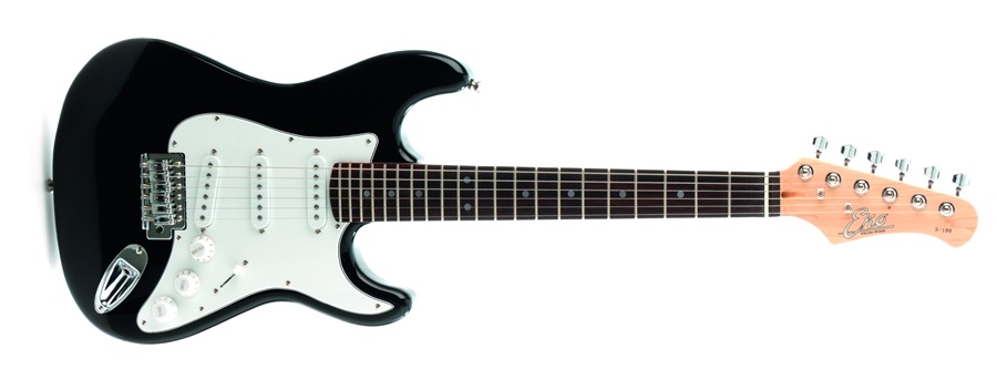 chitarra elettrica eko s-100 ridotta nerasss 3/4 stratocaster