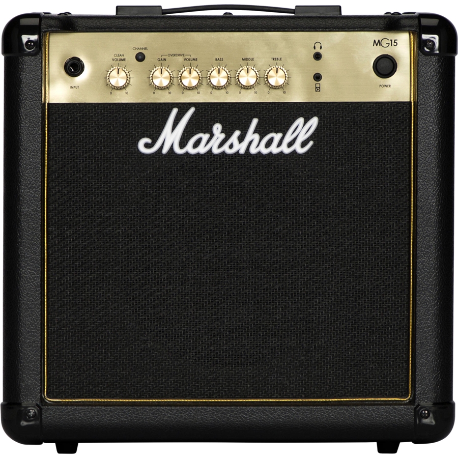 amplificatore chitarra elettrica marshall mg15g distorsore 15w cono 8" aux in
