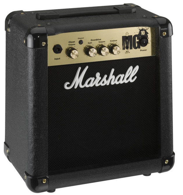 amplificatore chitarra elettrica marshall mg10g distorsore 10w cono 6,5" aux in