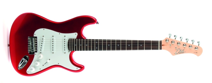 chitarra elettrica eko s-100 ridotta rossa sss 3/4 stratocaster