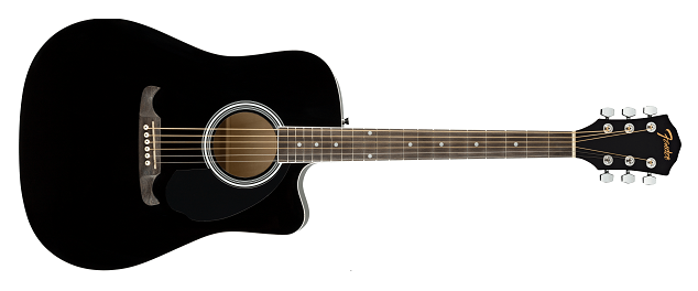 chitarra acustica fender fa125ce nera corpo abete  equalizzata 
