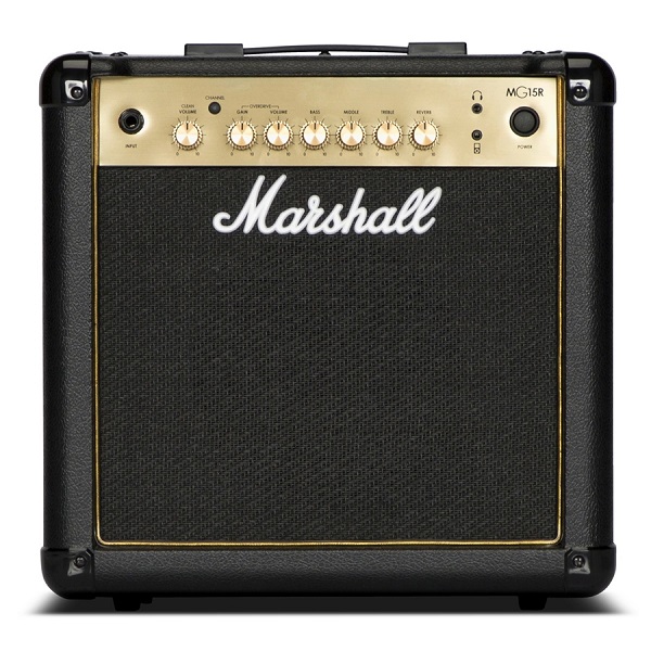amplificatore chitarra elettrica marshall mg15gr distorsore 15w reverbero cono 8" aux in