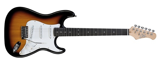 chitarra elettrica eko s-300 ridotta sunburst sss corpo tiglio stratocaster
