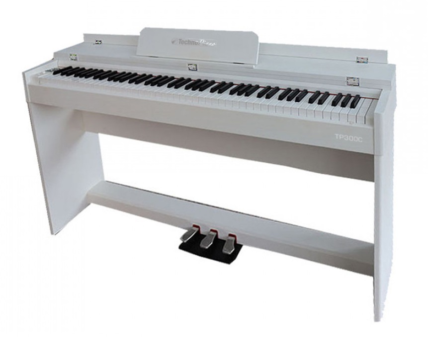 piano digitale technopiano tp300c bianco 88 tasti pesati pedali bluetooth usb mp3