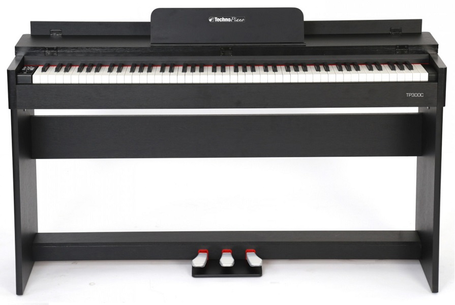 piano digitale technopiano tp300c nero 
88 tasti pesati pedali usb mp3 bluetooth